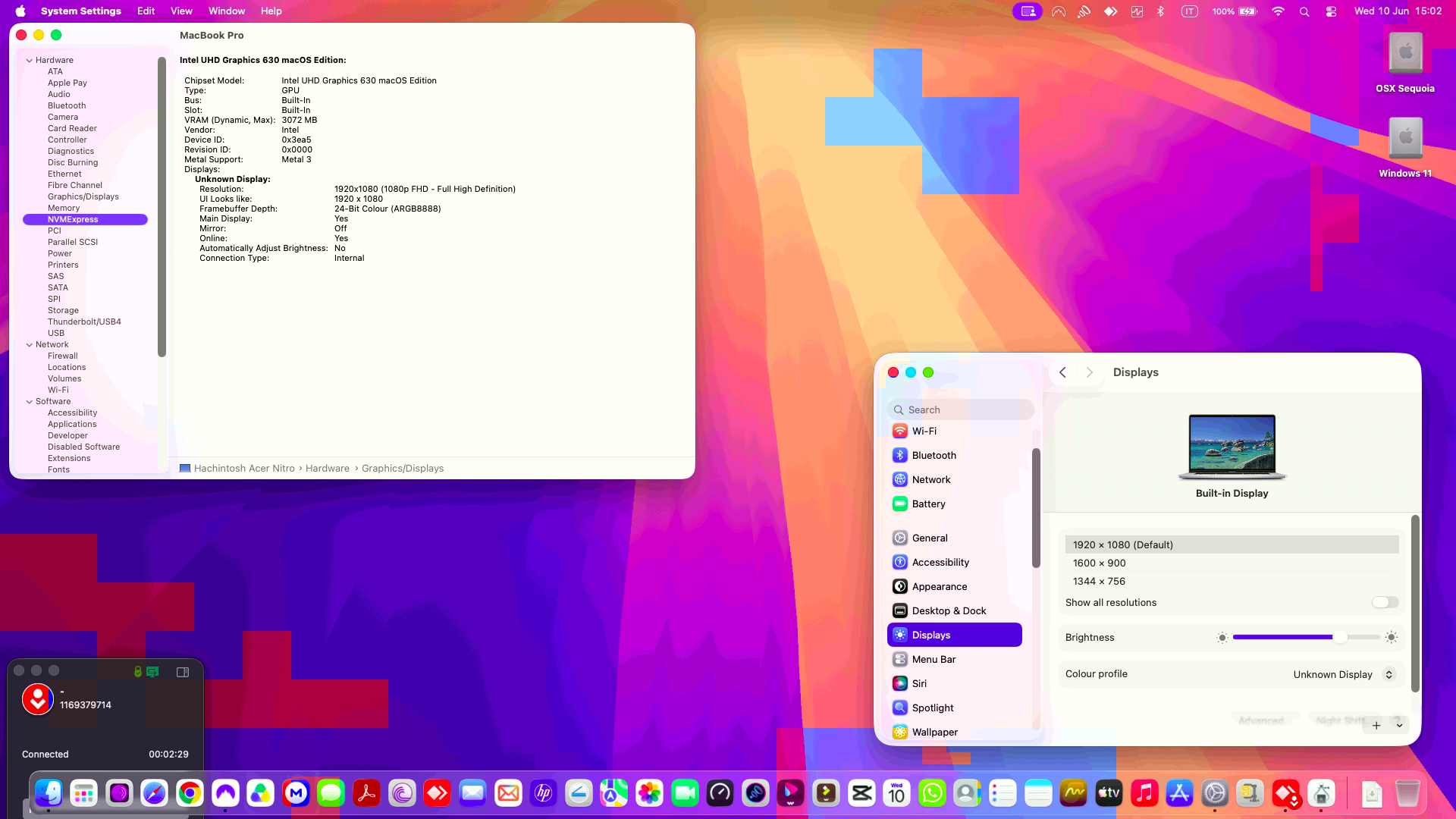 Acer Nitro 5 AN515 52 79ML 2nd [CoffeeLake   Intel UHD 630 + I2C]   OpenCore 4